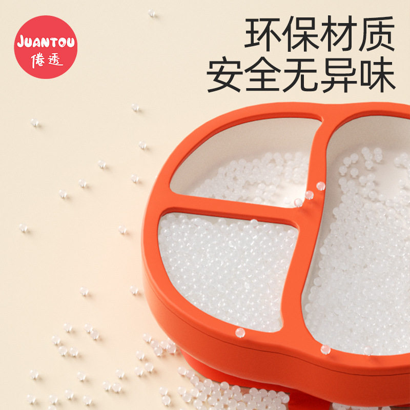 Baby Meal Plate, Baby Suction Cup, Kidsren's Silicone Straw, Food Bowl, Anti-Fall Compartment Plate, Training Spoon, Tableware Set