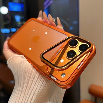 Hidden Lens Protector Bracket Suitable for Apple 17Pro Phone Case Iphone16 Full Coverage Lens 15 Transparent Protective Case