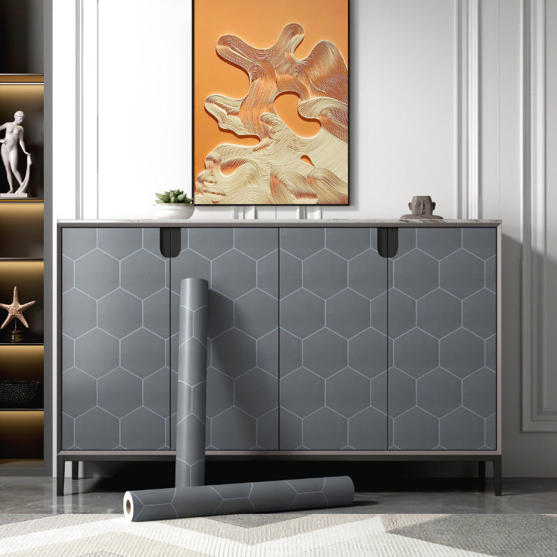 自粘墙纸防水纯色翻新贴纸卧室客厅寝室店铺装饰壁纸灰色素色墙贴