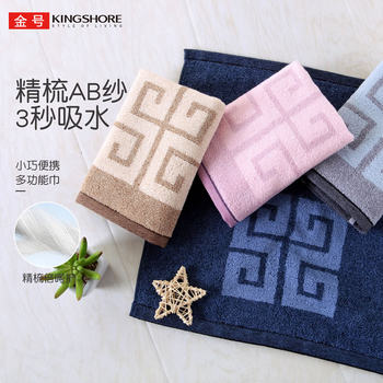 Gold cotton absorbent small face towel square thick retro auspicious figure S6206 has the same style face towel