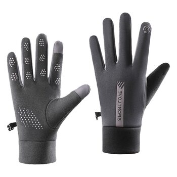 Gloves for Men and Women with Touch Screen, Autumn and Winter Cycling Electric Vehicles, Waterproof, Velvet, Thickeneded, Windproof, Non-Slip, Coldproof, Outdoor