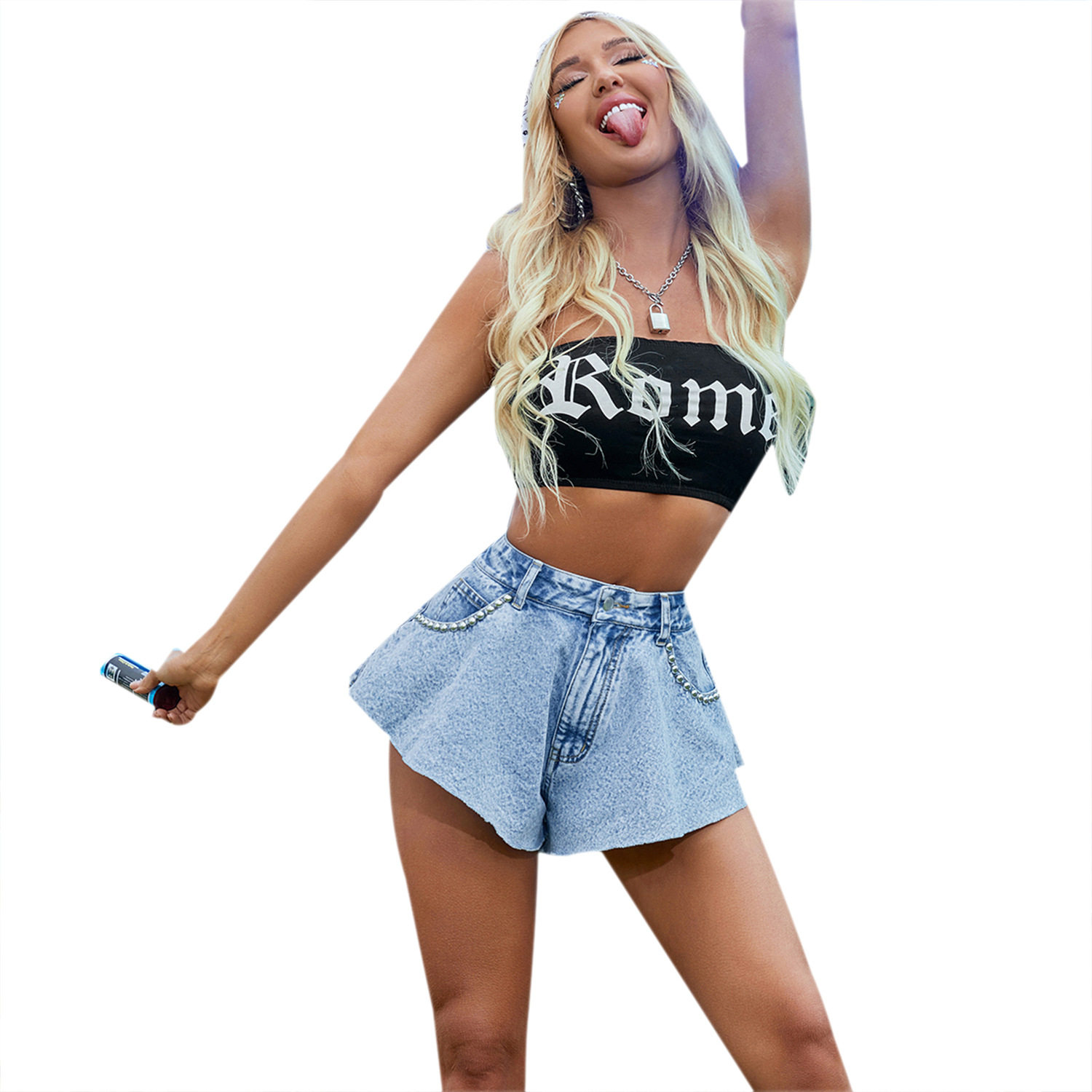 High Waisted Denim Shorts Slim Fit Washable Stylish Casual Office Wear for Women Wholesale Available