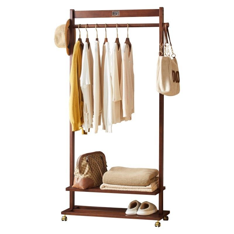 Solid Wood Floor-Standing Coat Rack, Removable Underwear Box, Shoe Box Storage Rack, Entrance Hall, Bedroom Vertical Clothes Rack