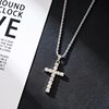 New Titanium Steel Cross Diamond Pendant Necklace Men's Trendy Brand Zircon Modern Ins Hip-Hop Cold Style Accessories