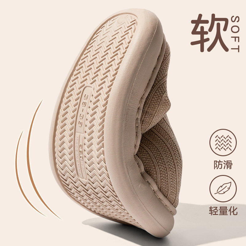 Cotton Slippers for Women, Winter Thick-Soled Household Winter Cotton Slippers for Men, Indoor Dormitory Warm Couple Wool Slippers