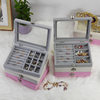 Ready Stock Velvet Jewelry Treasure Ring Storage Box Nine-Compartment Three-Compartment Small Jewelry Box Wholesale