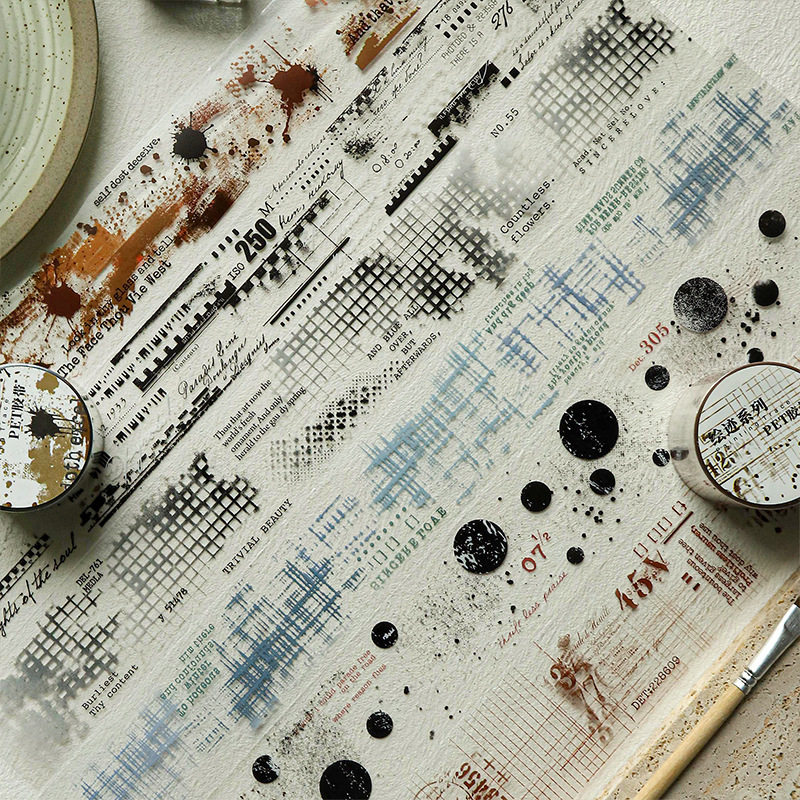 Ketchup girl PET tape painting trace series mottled collage theme material hand account backing paste 6 options