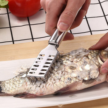Kitchen Gadgets Stainless Steel Fish Scale Scraper Scaler Scaler Scaler Fish Scaler Fish Cutter Swordfish Brush