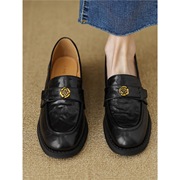 Super Soft Lambskin Black Camellia Loafers 2025 Spring & Fall New British Style One-Leg Thick-Soled Flats for Women 超软小羊皮黑色山茶花乐福鞋2025春秋新款英伦风一脚蹬厚底单鞋女 Super Soft Lambskin Black Camellia Loafers 2025 Spring & Fall New British Style One-Leg Thick-Soled Flats for Women