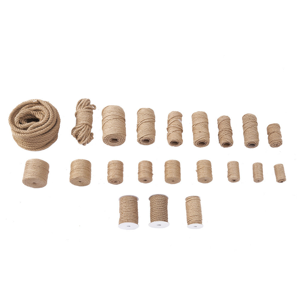 4 strands of hemp rope 3mm fine hemp rope 100 yards meter cylindrical packaging diy hemp rope twine 8mm Amazon cross-border hemp rope