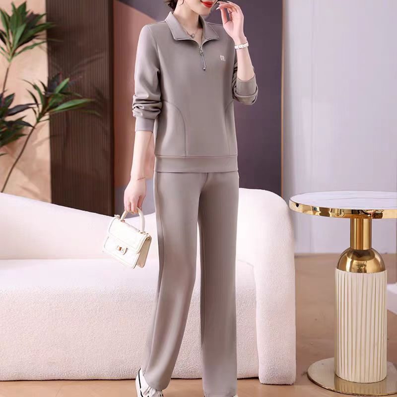 2025 Spring and Autum New Style Lapel Casual Sports Suit for Women, Small, Young, Beautiful, Fashionable and Slimming Look Two-Piece Set