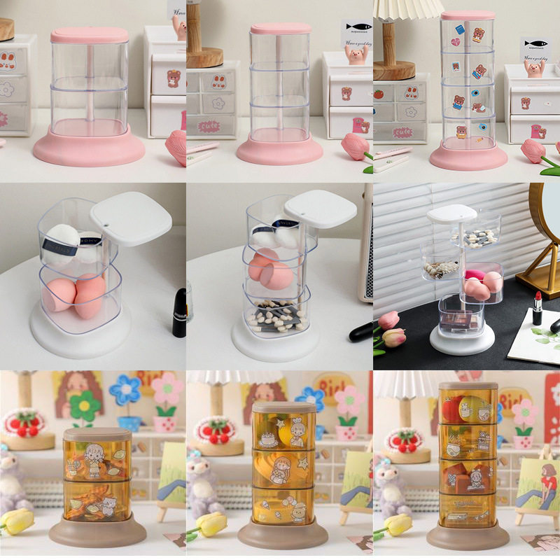 Cosmetic storage box wholesale rotating puff beauty makeup egg storage box desktop storage factory direct sale spot wholesale
