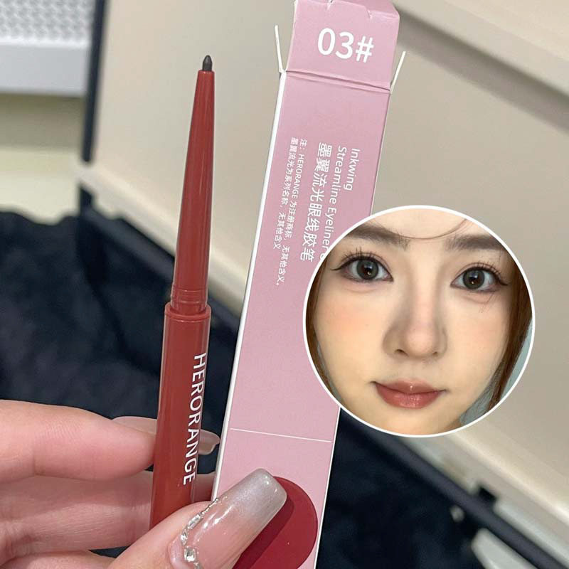 Herorange Ink Wing Streamer Eyeliner Gel Pen Color, Non-Smudged, Long-Lasting, Waterproof and Sweat-Proof Eyeliner Cross-Border Makeup
