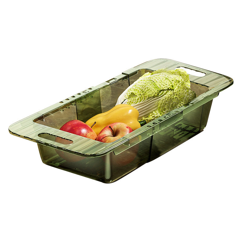 Retractable Drain Basket Kitchen Vegetable Basket Washbasin Drain Home Living Room Fruit Plate Sink Drain Basket Artifact