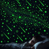 Ослепительный цвет, светящееся звездное небо, украшение стен, светящиеся наклейки, самоклеящийся метеорит, украшение стен детской комнаты, кабинета, флуоресцентные наклейки