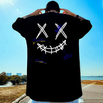 2023 American New Short-sleeved T-shirt Men's and Women's Printed Half-sleeved Round Neck All-match Hip-hop Loose plus size Top Trendy