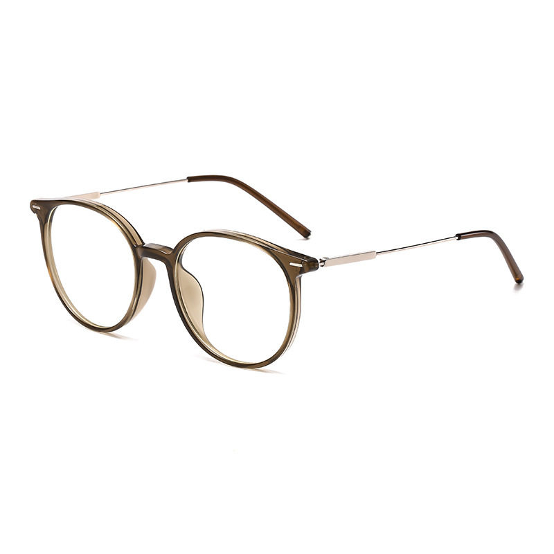 Photochromic Anti-blue Glasses Fashion Trend Plain Retro All-match Slimming Frame Flat Glasses Color-changing Glasses