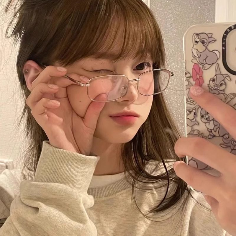 Japanese-style Gold Frame Glasses Women's Myopia Can-match Small Face Retro Silver Border Blue Light Narrow Frame Glasses