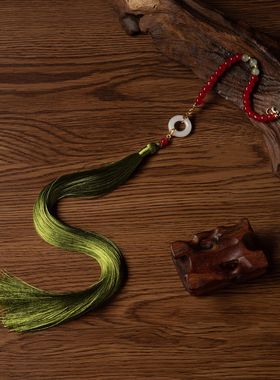 汉服古风宫廷长流苏配饰明制复古百搭软璎珞长款背云颈饰莲花项链