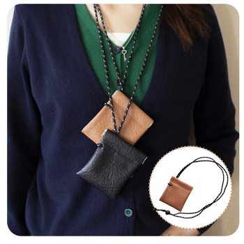 Men's and Women's Hanging Neck Earphone Key Bag Coin Small Storage Wallet Leather Card Holder Novelty Mini Coin Purse Cross-Border