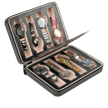 Portable Storage Vintage Flip Zipper Watch Box Essential Storage Storage Box Gift Box Large Capacity