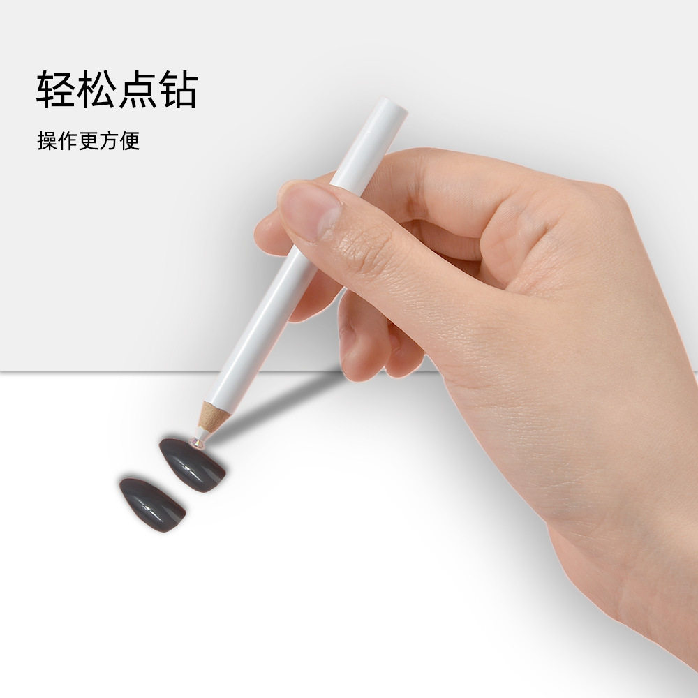 Cross-border point drill pencil nail art comes with sticky suction drill point drill pencil short point drill pencil DIY nail sticker