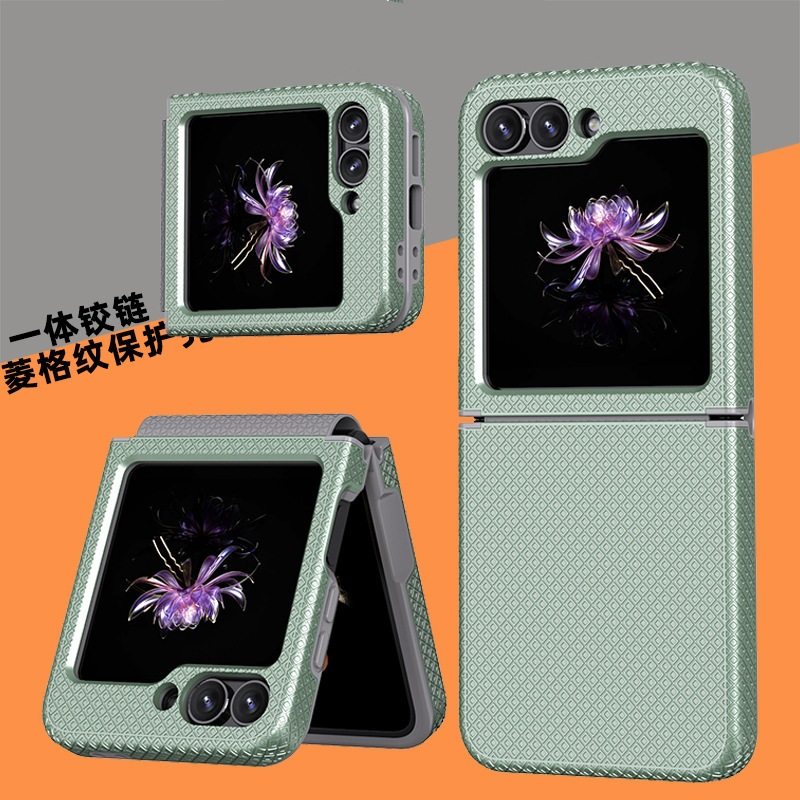 Amazon Suitable Samsung Fold 7 Phone Case Diamond Pattern Zflip6 Anti-Drop Protective Cover Integrated Hinge Anti-Slip