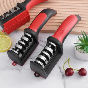 Knife sharpener household multifunctional kitchen knife scissors sharpening four-section stone net red fast sharpening tool