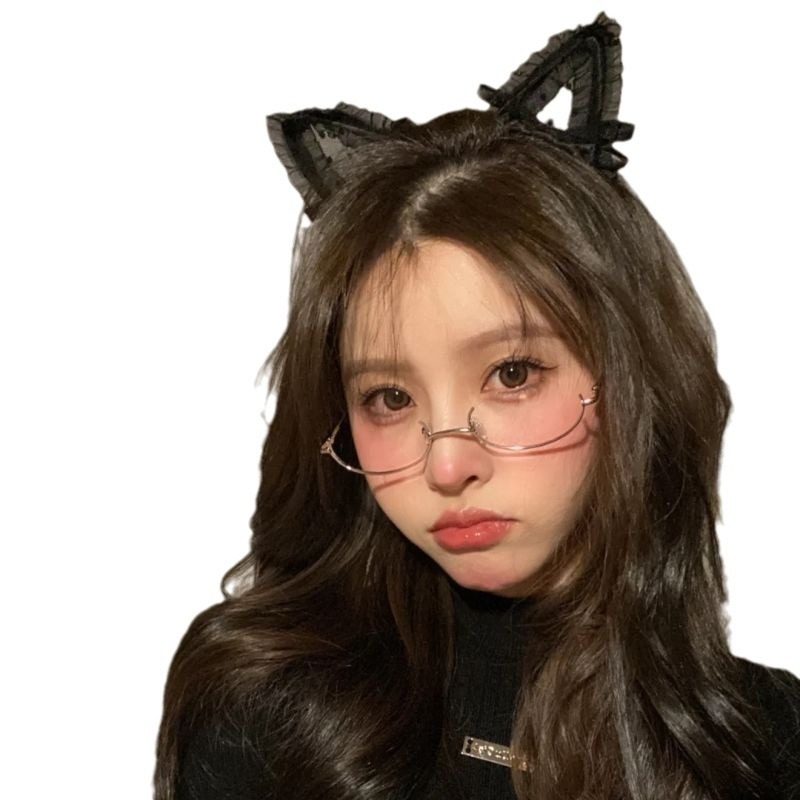 Cosplay Lower Half Frame Abstinence Style Decorative Glasses Popular Borderless Two-Dimensional Sexy Female Jk Soft Girl Frame