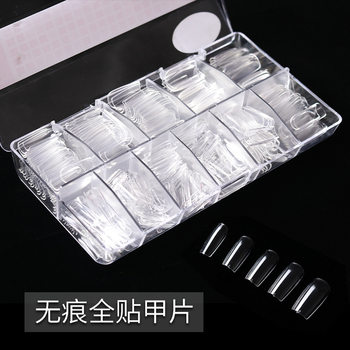 Manufacturer 500-Piece Boxed Manicure Nails Ultra-Thin Traceless Full-Stick Nail Polish Transparent Finished Nail Salon Exclusive