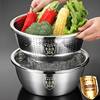 304 stainless steel drain basin food grade drain basin and noodle dish washing fruit basin drain basket thickened rice washing rice washing