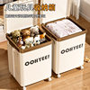 Wheeled Storage Box for Clothes and Quilts, Flip-Top Foldable Storage Box, Bedroom Toy and Sundry Storage Box, Bedside Table
