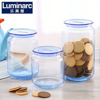 Lemeyer Transparent Colorful Glass Bottle Milk Powder Jar Food Sealed Jar Tea Cereal Storage Jar Dried Fruit Jar Wholesale