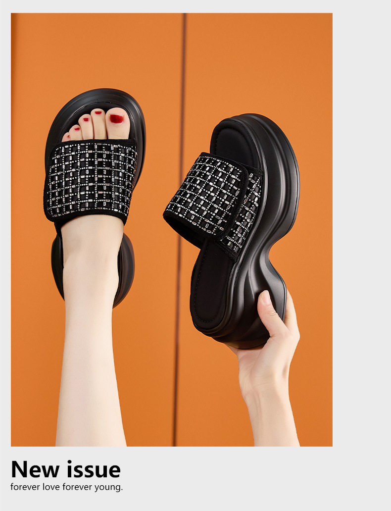 Dép sandal nữ quai chữ V đơn giản, chất liệu PU, đế xốp nhẹ — Trắng, Đen chi tiết 12