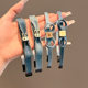 2025 new children's hairband girls cute Denim fabric rabbit headband high elastic hair clip headwear