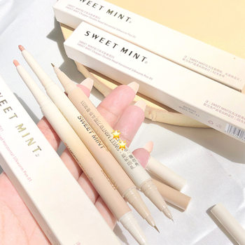 SWEET MINT Chopper Double Head Sleeping Silkworm Pen Pearlescent Matte Brightening Eye Face Down to 2-in -1 Shadow Eyeliner