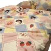 Cartoon Color Matching Four-Piece Quilt Cover Bedding Ins Girly Heart Quilt Cover Kidsren's Dormitory Bed Single Three-Piece Set