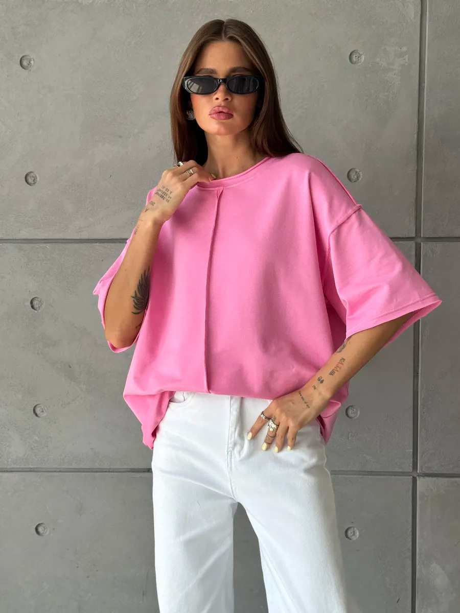 Womens Loose Fit Distressed Cotton Long Sleeve T Shirt Soft Knit Fabric Casual Style Spring Summer Wear Wholesale