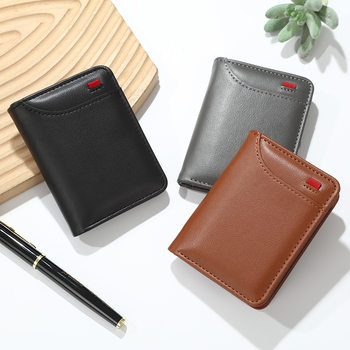 Cross-Border Multi-Card Slot Card Holder New Vertical Id Pu Men's Wallet Small Large Capacity Mini Wallet