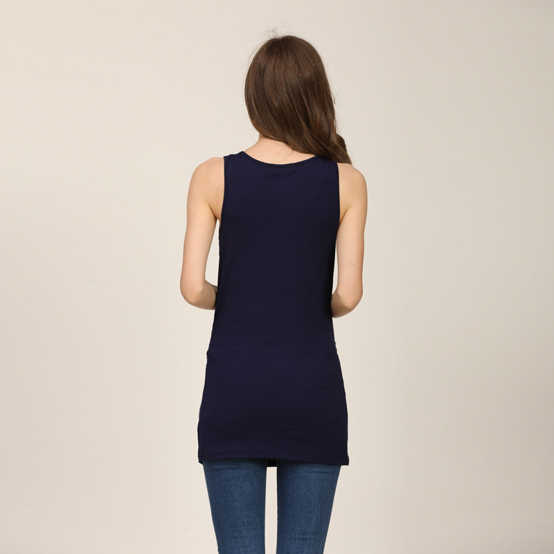 European and American Summer Modal Fabric Simple Vest Stretch Pregnant Women's Sling Round Neck Solid Color Sleeveless plus size Top
