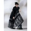 Wind-led One-sleeve Original Hanfu Many People Ming-made Black Horse-faced Skirt Summer Men's and Women's National Style Vertical Collar Short Shirt suit