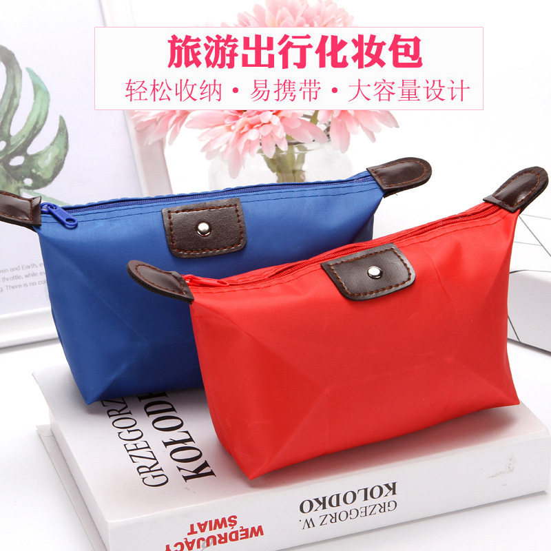 Ins Women's Dumpling Bag Candy Color Cosmetic Storage Cosmetic Bag Summer Travel Portable Handheld Women's Bag