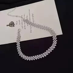 High cold full diamond necklace choker collar Japanese and Korean Net Red personality clavicle chain wholesale trend necklace Fashion necklace