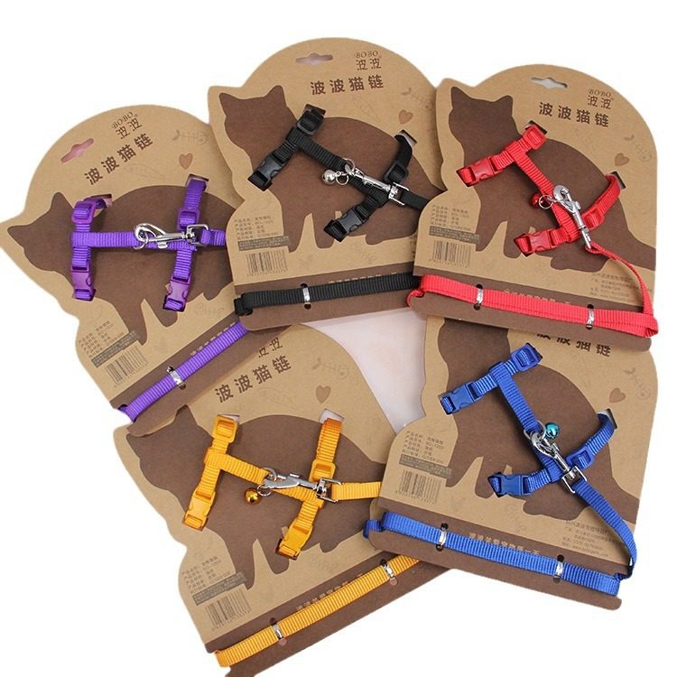Pet Cat Chain Cat Collar Traction Rope Cat Bell Collar Adjustable Pet Chest Strap Cat Rope Wholesale