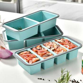 Cross-Border Factory Direct Sales Silicone Compartmented Fresh-Keeping Box Microwaveable Refrigerator Kitchen Food Storage Sealed Box