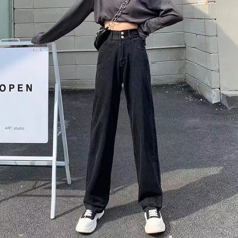 High Waisted Wide Leg Jeans for Women Loose Fit Plus Size Flattering Draped Design Spring Fall Casual Wear