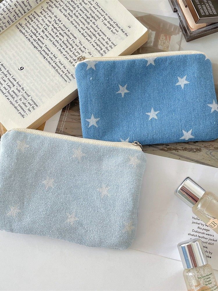 5674 Cowboy Star Print Coin Purse Outing Travel Lipstick Cosmetic Bag Storage Bag Key Student Wallet