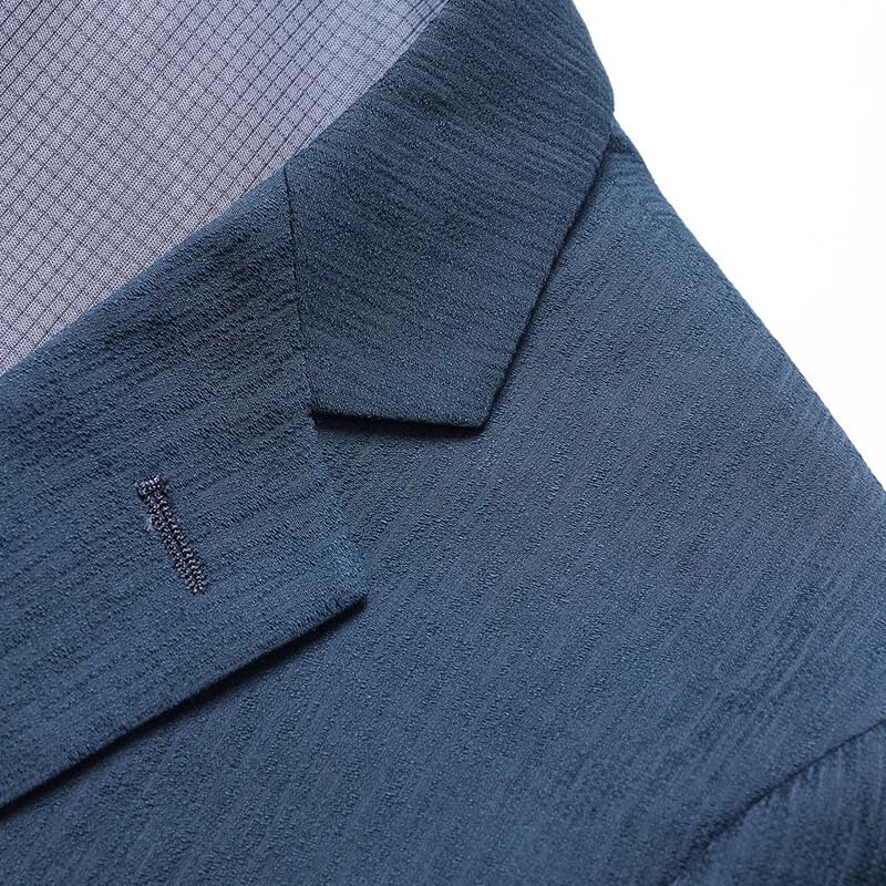 Áo blazer nam dáng ôm mỏng nhẹ mùa xuân thu, vải jacquard co giãn không cần ủi — Màu xanh, Màu xám