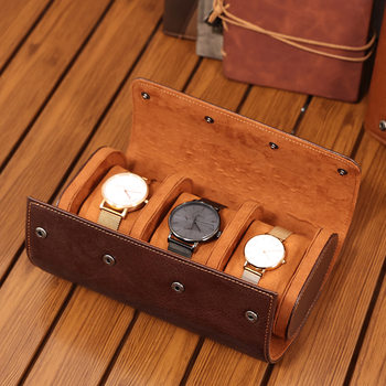 Cross-Border New Genuine Cowhide High-End Watch Box Dust-Proof and Shock-Proof Mechanical Watch Box Detachable Watch Collection Storage Box