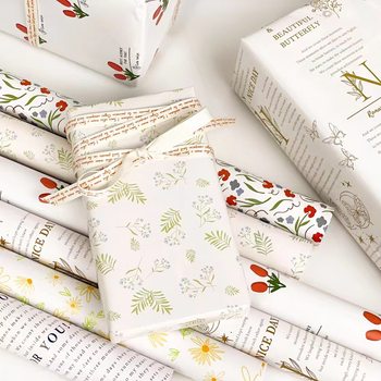 High-end gift wrapping paper cute check romantic ins style high-end high-value gift paper gift wholesale